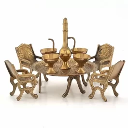 Rajasthani Handcrafted Brass Vintage Unique Elegant Maharaja Set